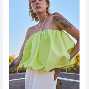 Nocturne halter top US medium large neon yellow green NeW